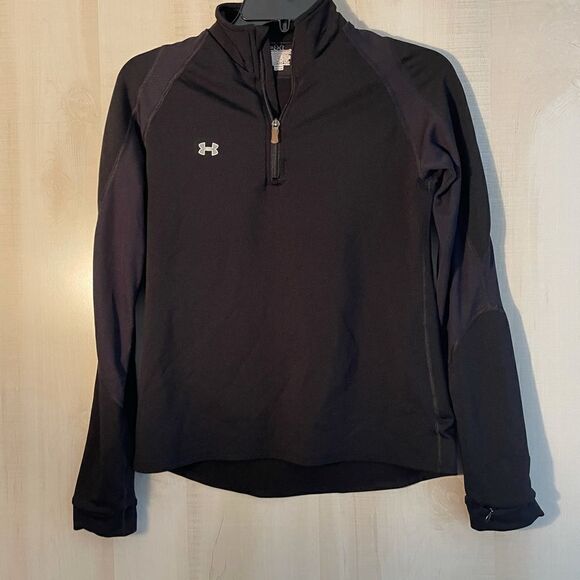 Under Armour black long sleeve top zipper pocket at wrist , size medium‎ - Picture 5 of 13